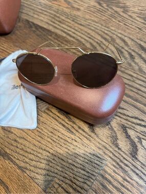 Illesteva Gold Frame Sunglasses with Brown Lenses
